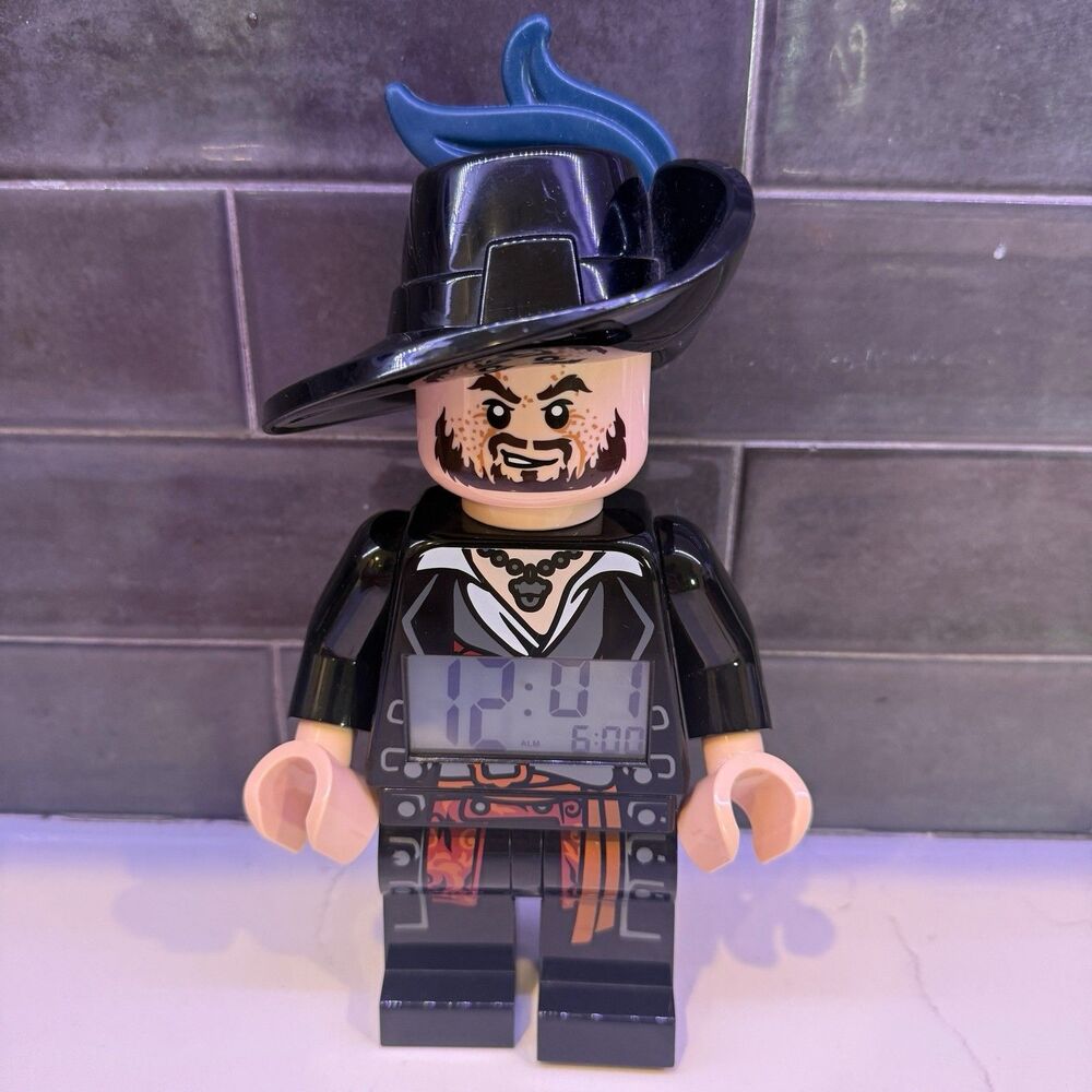 RARE! LEGO Pirates of the Caribbean BARBOSSA w/ Feather! ALARM CLOCK  ~ TESTED! - Picture 3 of 13